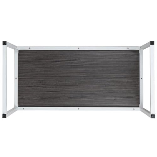 Kimberly Tiverton Industrial Modern Desk-Rustic Gray/White Commercial Grade Computer Desk-47" Sturdy Home Office Desk-Writing Desk