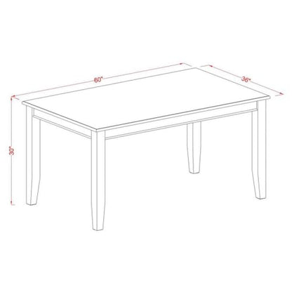 5-Piece Dining Table and Chair Set, 60 in Rectangular Wood Table, Mahogany Finish, 4 Sturdy Chairs with Wood or Upholstered Seats, Elegant Kitchen or Dining Room Furniture