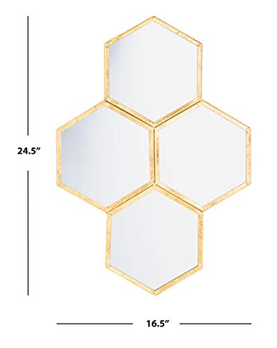 SAFAVIEH Home Collection Galen 17-inch Gold Honeycomb Octagon Mirror