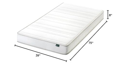 Zinus 8 Inch Twin Foam and Spring Hybrid Mattress, Medium Feel, view 3