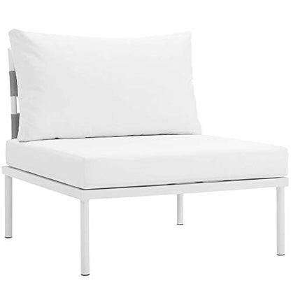 Harmony Outdoor Patio Sectional Sofa Furniture Set | All-Weather Waterproof | Modern Design | Machine Washable Cushions | Tempered Glass Top Tables