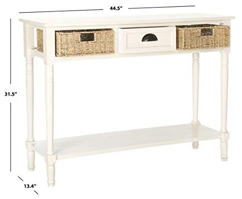 SAFAVIEH American Homes Collection Winifred Grey Wicker Console Table with Storage