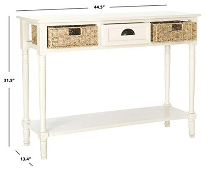 SAFAVIEH American Homes Collection Winifred Grey Wicker Console Table with Storage
