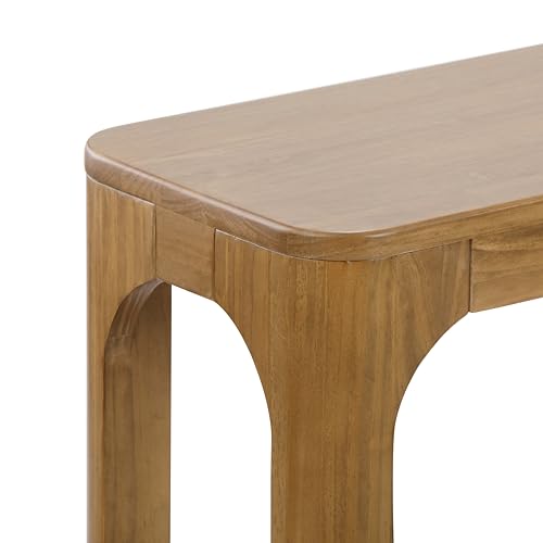 Forma Console Table, 46 Inch, Solid Wood Sofa Table, Entryway Table for Hallway, Narrow Behind The Couch Table, Console Tables for Entryway, Living Room, Foyer, Easy Assembly, Pecan