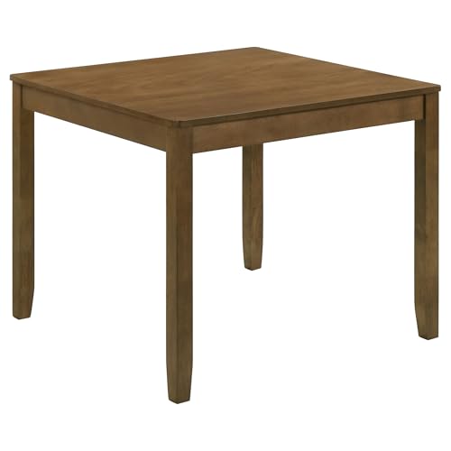 Coaster Home Furnishings - Parkwood - Wood - 5-Piece Square Dining Table Set – Rustic Dining Set with Vertical Slat Back Chairs and Black Seat - Dining Room or Kitchen - Honey Brown - 150400