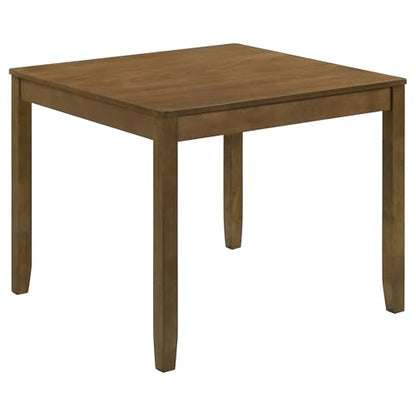 Coaster Home Furnishings - Parkwood - Wood - 5-Piece Square Dining Table Set – Rustic Dining Set with Vertical Slat Back Chairs and Black Seat - Dining Room or Kitchen - Honey Brown - 150400