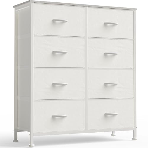 8 Drawer Storage Dresser for Bedroom, White Closet Organizers Units, view 2