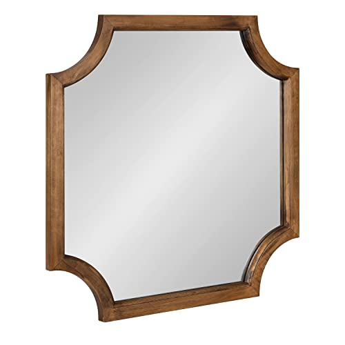 Hogan Scalloped Square Mirror; 24 x 24; Rustic Brown; Decorative Modern, view 2