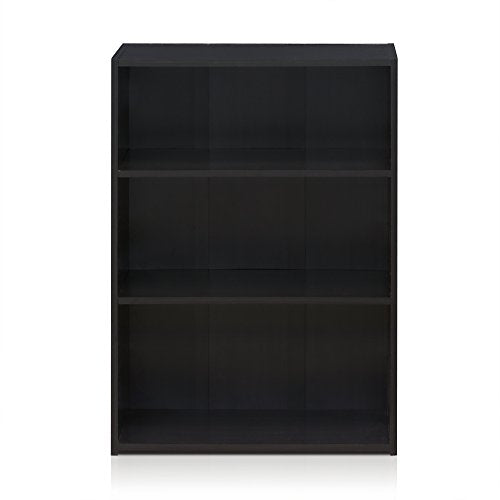 WRIGHT Book Shelf, 3-Tier Modern Bookshelf, Bookcase with Closed Back, 11.6" x 24.5" x 35.3", for Living Room, Bedroom, Home Office, Cinnamon Cherry