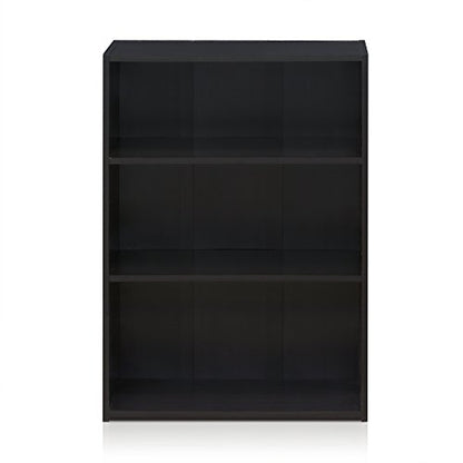 WRIGHT Book Shelf, 3-Tier Modern Bookshelf, Bookcase with Closed Back, 11.6" x 24.5" x 35.3", for Living Room, Bedroom, Home Office, Cinnamon Cherry