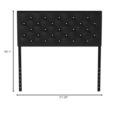 Viviana Modern and Contemporary Black Faux Leather Upholstered Button-Tufted Full Size Headboard
