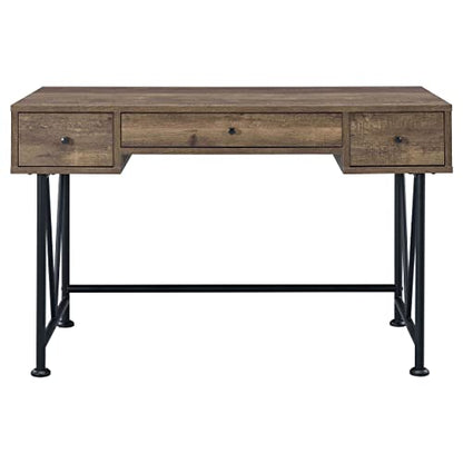 Coaster Furniture Analiese Farmhouse 3 Drawer Home Office Writing Desk Black, view 6
