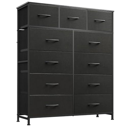 Tall Dresser for Bedroom, 11 Drawer Chest of Drawers, Charcoal Black, view 2