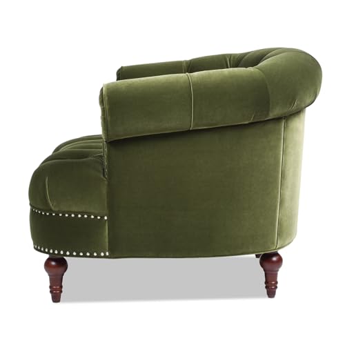 Jennifer Taylor Home La Rosa Victorian Tufted Upholstered Accent Chair Olive Green Performance Velvet