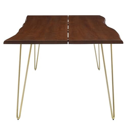 Ardor Dining Table 96 Inch Live Edge Acacia Wood Gold Walnut Finish Modern Kitchen Room Entertaining Home Furniture Quality Stylish Elegant Durable Refined Versatile
