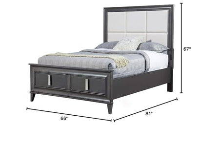 Queen Platform Bed Upholstered Dark Grey Linen Frame Modern Low Profile Sleek Design Wood Slat Support No Box Spring Required Sturdy Bedroom Furniture for Minimalist Contemporary Homes
