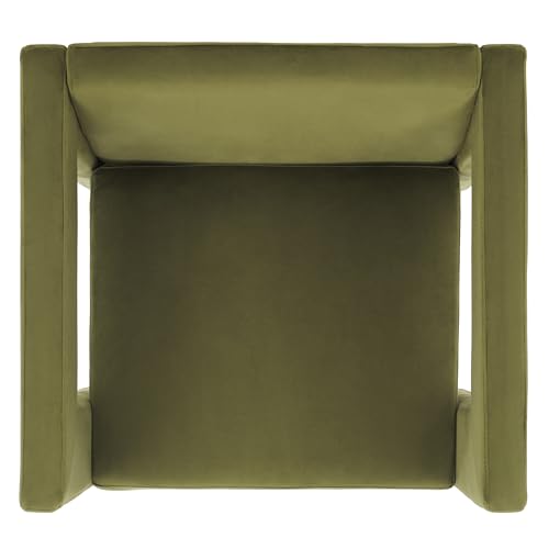 SAFAVIEH Home Collection Vidar Modern Olive Green Velvet Accent Chair