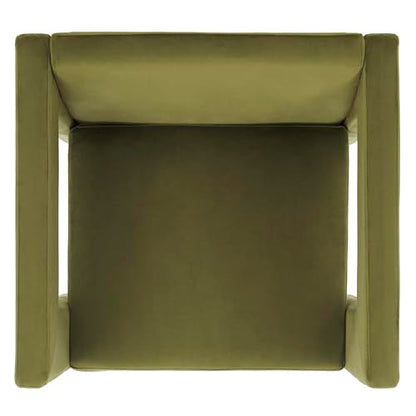 SAFAVIEH Home Collection Vidar Modern Olive Green Velvet Accent Chair
