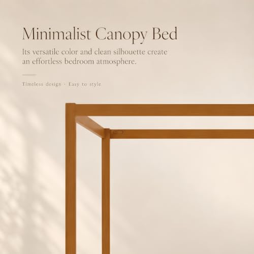 Queen Canopy Bed Frame, Modern Four Poster Platform Bed, view 5
