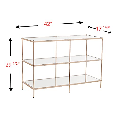 Knox Glam Mirrored 3-Tier, Console Table, Gold