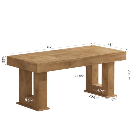 63 inch Rectangular Executive Desk with Spacious Desktop, view 3