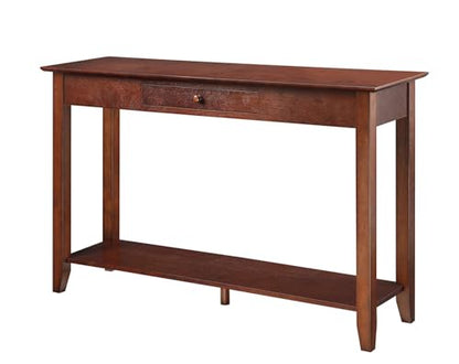 American Heritage 1 Drawer Console Table with Shelf, Espresso