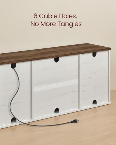 VASAGLE Farmhouse TV Stand for 80'' TV, Media Console, Sliding Barn Doors, view 7
