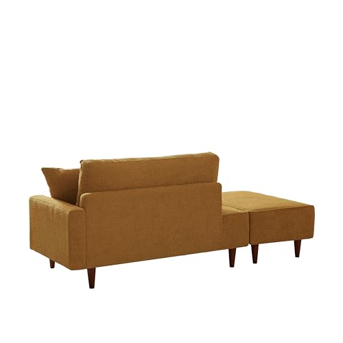 72" Indoor Chaise Lounge Chair with Ottoman, Upholstered Boucle Long Chaise, view 6