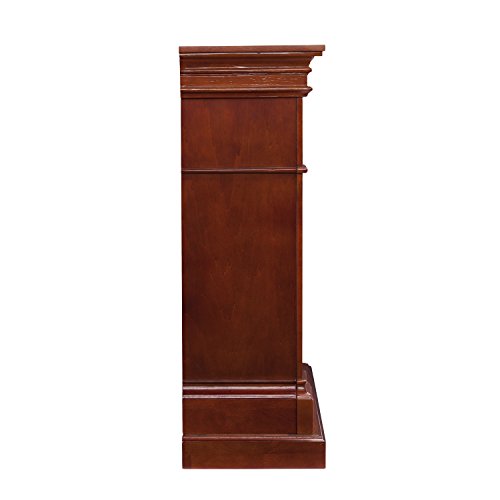 Sicilian Harvest Electric Fireplace - Mahogany - Transitional Design, Brown Glass and Wood - Ideal for Living Room, Bedroom (FE9277)