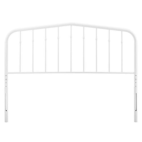 Lennon Modern Farmhouse Metal Full Headboard in White