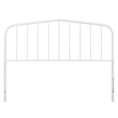 Lennon Modern Farmhouse Metal Full Headboard in White