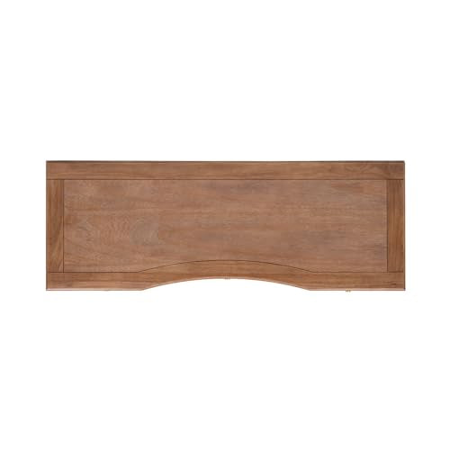 Jennifer Taylor Home JTH Luxe Dauphin 55" 3-Drawer Wood Executive Desk, Natural Brown Wood