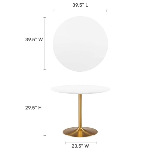 Amuse 40Inch Dining Table Solid Wood Gold White Finish Modern Kitchen Room Entertaining Home Furniture Quality Stylish Elegant Durable Refined Versatile Contemporary