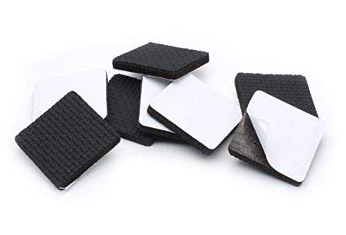 GorillaPads CB150 Non Slip Furniture Pads/Rubber Grips (Set of 8) Self Adhesive Furniture Feet Floor Protectors, 1-1/2 inch Square, Black