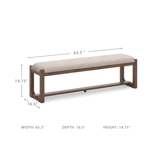 Signature Design by Ashley Cabalynn Farmhouse Upholstered Dining Bench, view 4