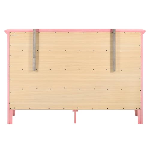 Furniture 10 Drawer Pink Dresser - Bedroom Storage - 39" x 18" x 58"