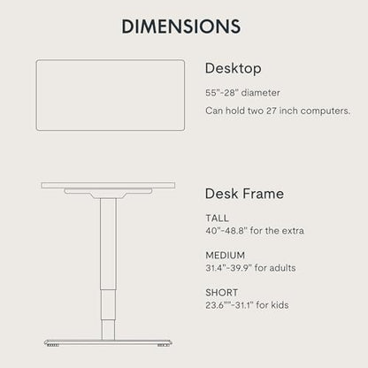 FLEXISPOT E6 3-Stage Dual Motor Electric Standing Desk 55 x 28 Sit Stand Up Desk, view 6