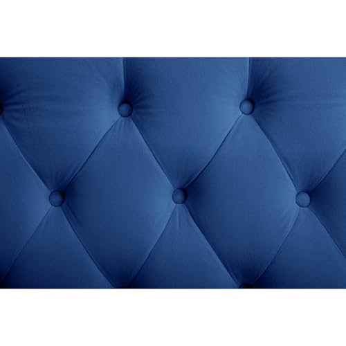 Classical Velvet Button Tufted Chaise Lounge with Pillow & Silver Nailhead Trim, view 6