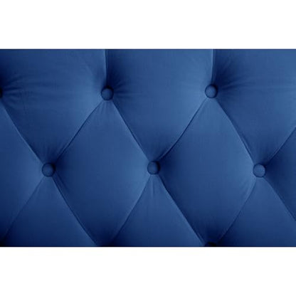Classical Velvet Button Tufted Chaise Lounge with Pillow & Silver Nailhead Trim, view 6