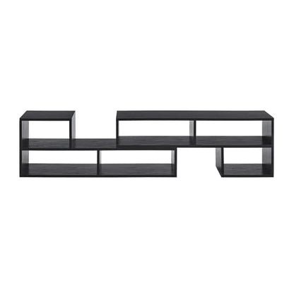 Modular TV Stand with Open Storage, Adjustable Media Console, Black, view 5
