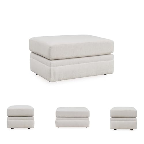 Signature Design by Ashley Maitelynn Casual Upholstered Ottoman, White