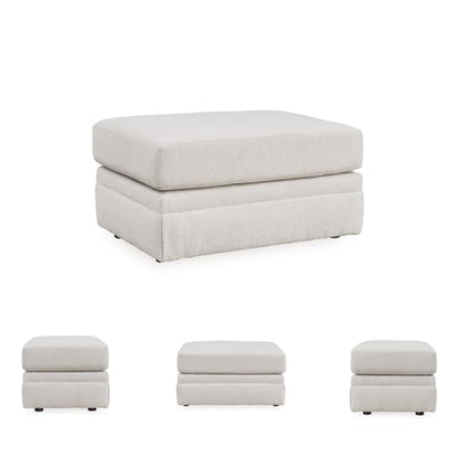 Signature Design by Ashley Maitelynn Casual Upholstered Ottoman, White