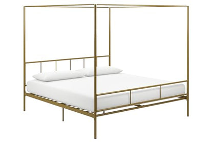 Marion Canopy Bed, King, Gold, view 5