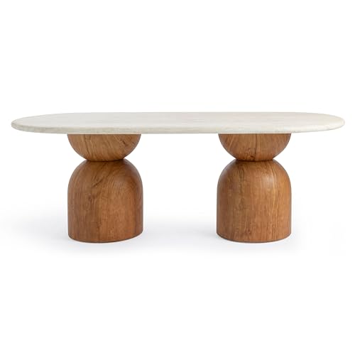 Long Dining Table in Brown,Travertine Ash Wood, view 4