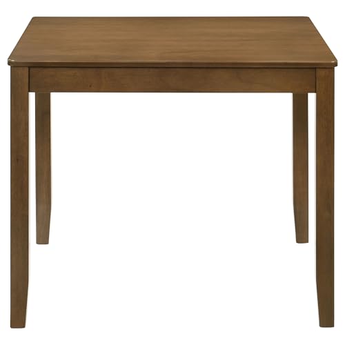 Coaster Home Furnishings - Parkwood - Wood - 5-Piece Square Dining Table Set – Rustic Dining Set with Vertical Slat Back Chairs and Black Seat - Dining Room or Kitchen - Honey Brown - 150400