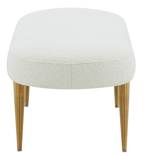 SAFAVIEH Couture Collection Corinna Glam Ivory Boucle/Gold Leg Oval Bench