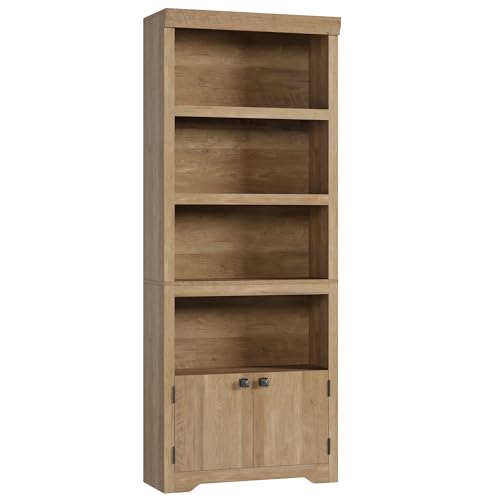 5 Tier Bookshelf, 69'' Tall Farmhouse Bookcase with 2 Doors & Adjustable Shelves, view 8