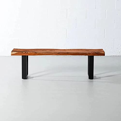 Personalized Large Live Edge Stool, Wooden Live Edge Bench, Bedroom Bench, Modern, Live Edge Bench, Wood Bench, with 16.5" U Shaped Legs (16.5" Inches Tall, 24 x 13inches)