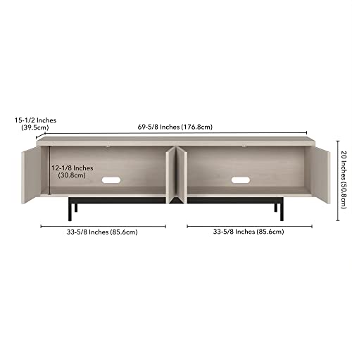 Henn&Hart 70" TV Stand for TVs up to 75", Beech White, view 4
