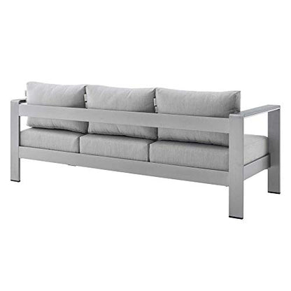 Shore Aluminum 7 Piece Outdoor Patio Furniture Set | Sturdy Anodized Frames | Sunbrella Fabric Cushions | Reliable Functionality